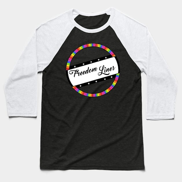 Freedom Lines- Rainbow Logo Baseball T-Shirt by lantheman